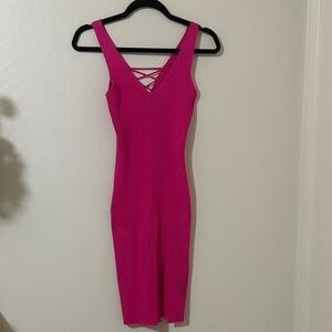 Elegant Pink Sleeveless Dress